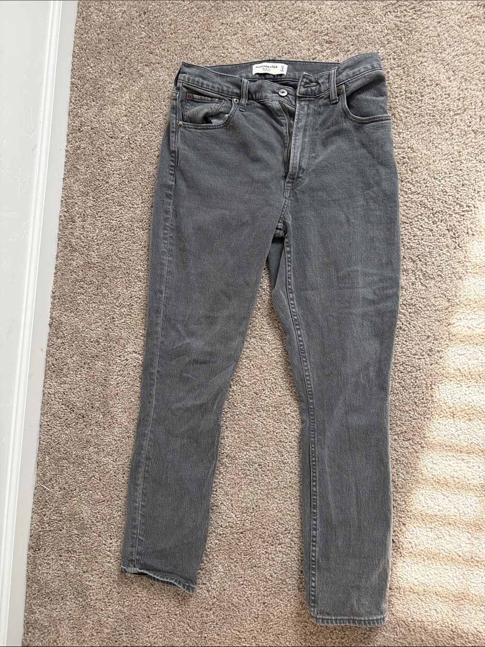 Abercrombie & Fitch Women's Grey Skinny Jeans High Rise
